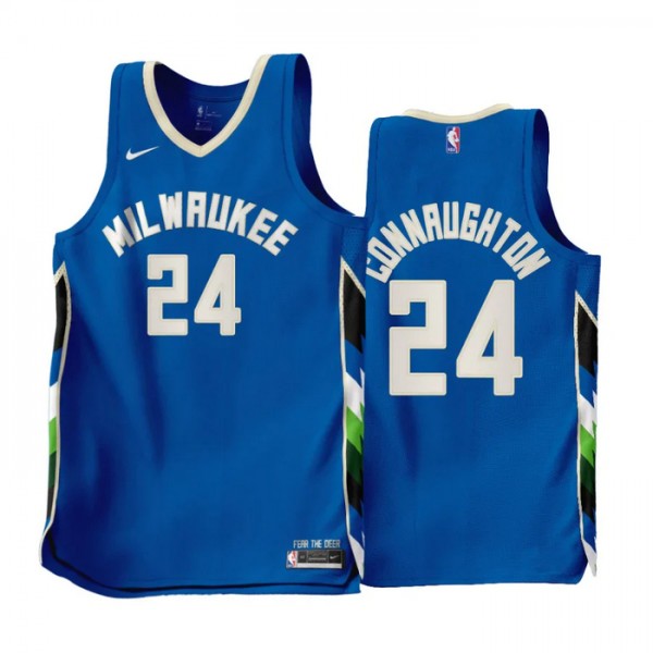 Milwaukee Bucks Trikot Pat Connaughton 24 Nike 2022-23 City Edition Blau Swingman - Herren Milwaukee Bucks Trikot Pat Connaughton 24 Nike 2022-23 City Edition Blau Swingman - Herren